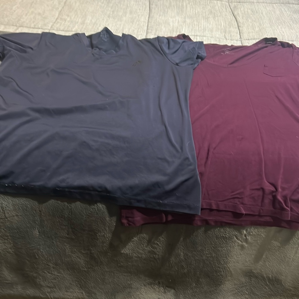 Women’s adidas dark blue shirt size XL and Ambrielle maroon shirt size large